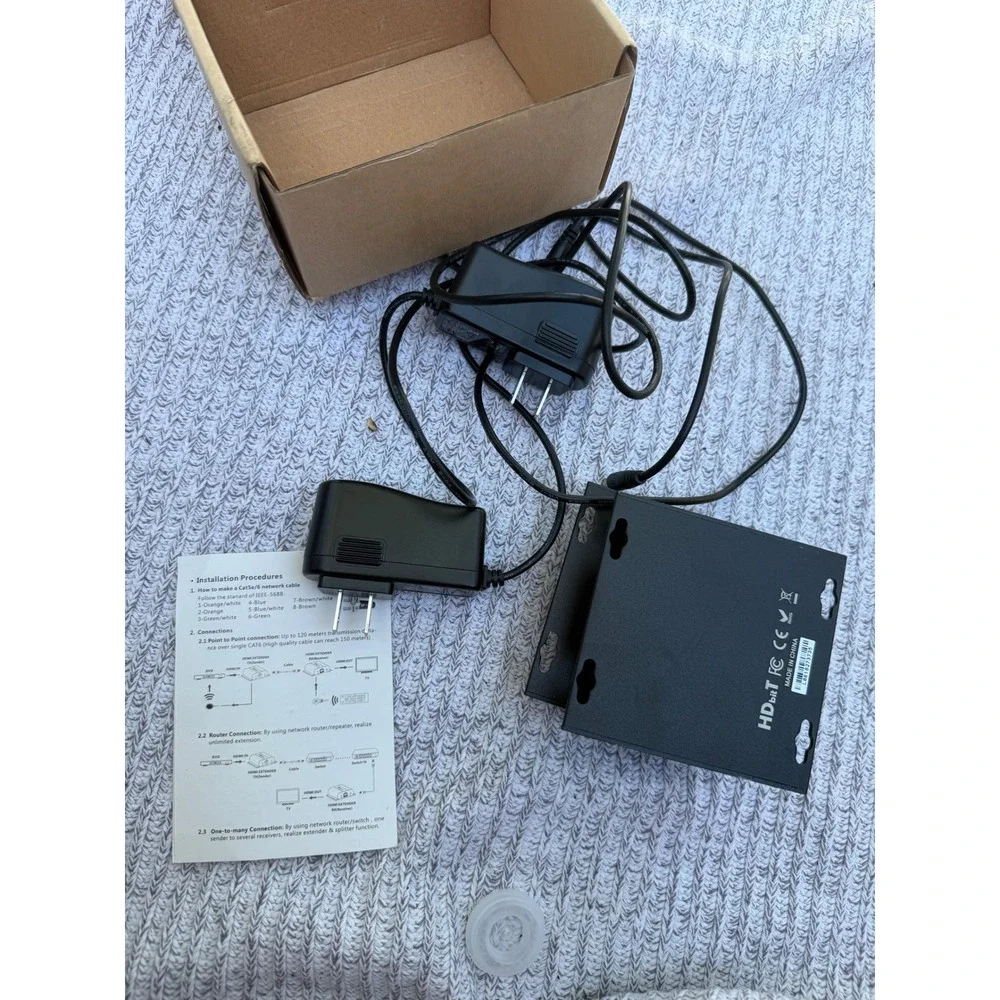 KanexPro HDMI Receiver over CATx Extender Set Black HDbitT RX with Power Adapter